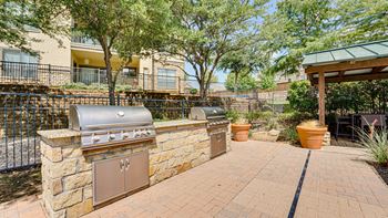 Backyard with a stone wall